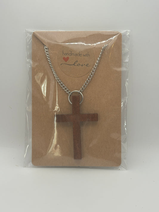 Wooden Cross Necklace